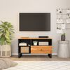 vidaXL TV Cabinet Natural wood and black