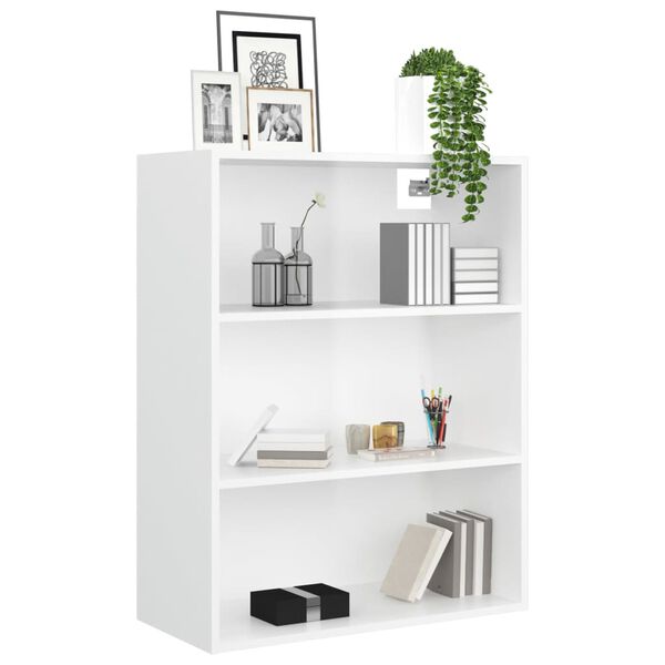 vidaXL Hanging Wall Cabinet High gloss white Engineered wood Medium