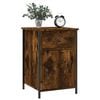 vidaXL Bedside Cabinet Smoked Oak Engineered Wood 15.7x16.5x23.6 in