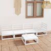 vidaXL Garden Lounge Set White Solid Pine Wood Standard Modular