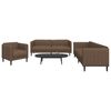 vidaXL Sofa Set Brown Fabric (100% polyester), plywood, solid wood