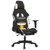 vidaXL Gaming Chair Black and Cream Fabric (100% polyester), Metal, Plywood