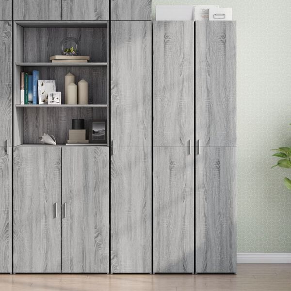 vidaXL Highboard Gray Sonoma 11.8"x16.7"x72.8" Engineered Wood