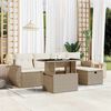 vidaXL Garden Sofa Set Beige, Cream White