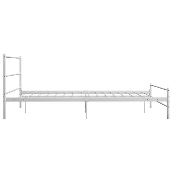 vidaXL Bed Frame White Metal Full Durable Bed Frame Rectangular