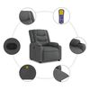 vidaXL Massage Recliner Chair Dark Grey