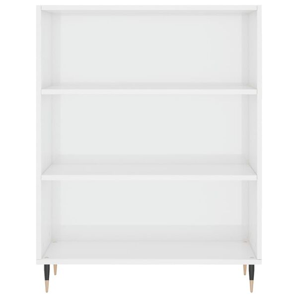 vidaXL Bookcase High gloss white Engineered wood, metal
