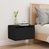 vidaXL Wall-mounted Bedside Cabinet Black Engineered wood Medium