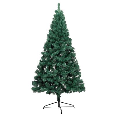 vidaXL Artificial Half Christmas Tree with LED&Stand Green 70.9" PVC