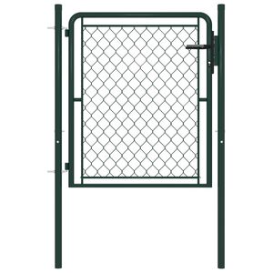 vidaXL Garden Gate Steel 39.4x39.4" Green