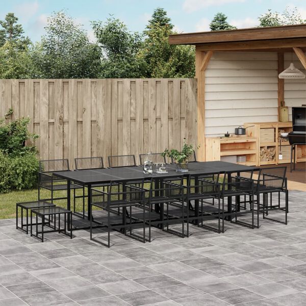 vidaXL Garden Dining Set Black
