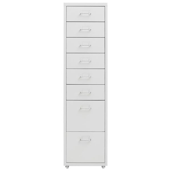 vidaXL Mobile File Cabinet Gray Metal 11.0x16.1x42.9 in Rollable