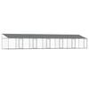 vidaXL Dog Cage Grey Galvanized Steel 39.4 x 6.6 x 6.6 ft Durable