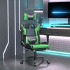 vidaXL Gaming Chair Black and green Faux leather, metal, plywood, foam