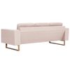 vidaXL Sofa Cream Polyester fabric, Wooden frame, Iron legs 3-Seater