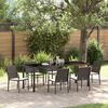 vidaXL Garden Dining Set 7 pcs Brown and Black PE Rattan