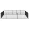 vidaXL Dog Playpen Black Galvanized steel Large Durable Dog Playpen
