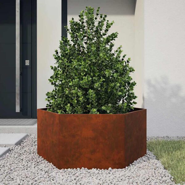vidaXL Planter Rusty Corten Steel Medium Decorative Inlays Planter