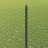 vidaXL Fence with Post Green 4.92 x 164.04 ft Steel and PVC
