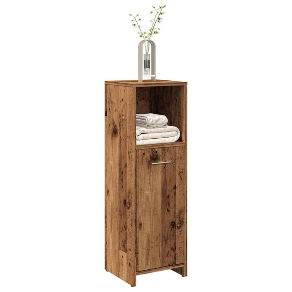 vidaXL Bathroom Cabinet Old Wood Engineered Wood Slim