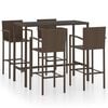vidaXL Garden Bar Set Brown PE rattan Medium Garden Bar Set