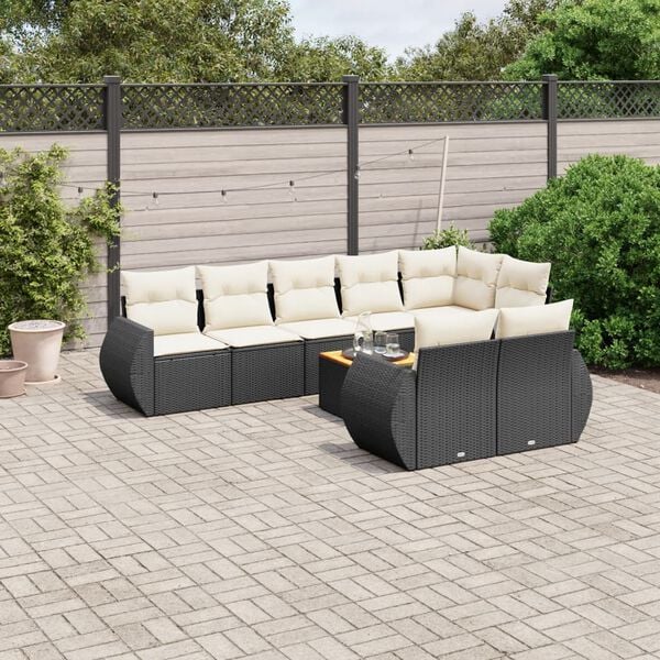 vidaXL Garden Sofa Set Black