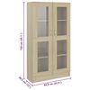 vidaXL Vitrine Cabinet Sonoma oak Engineered wood, glass Medium