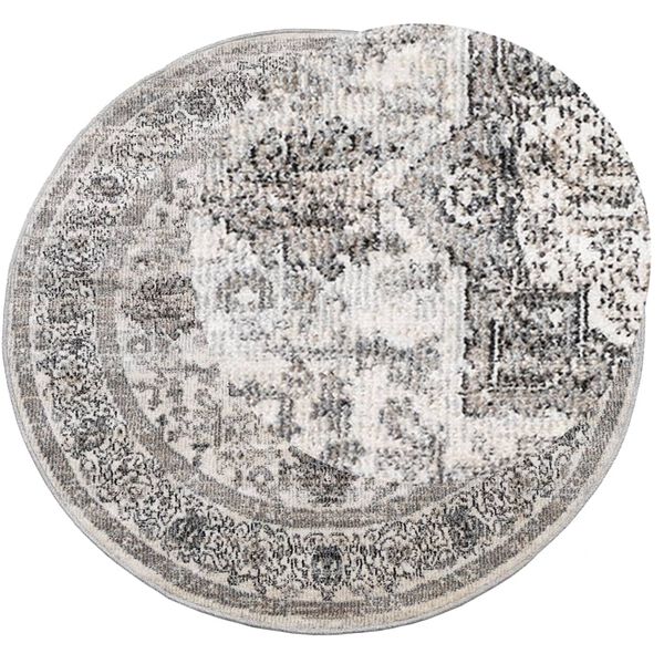 vidaXL Rug Multicolour Polypropylene &Oslash; 47.2 in Foldable Rug Round