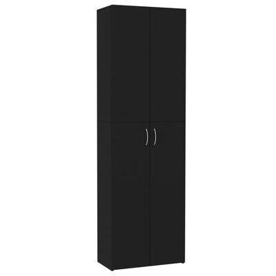 vidaXL Office Cabinet Black 23.6"x12.6"x74.8" Chipboard