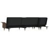 vidaXL L-shaped Sofa Bed Black Velvet Large Adjustable Armrests