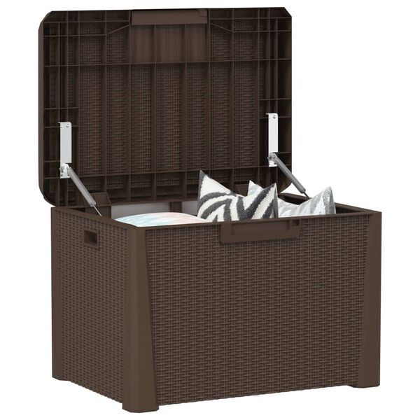 vidaXL Garden Storage Box Brown Polypropylene (PP) Large