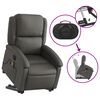 vidaXL Electric Stand Up Massage Recliner Chair Gray Real Leather Standard