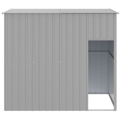 vidaXL Dog House with Roof Light Gray 84.3"x60.2"x71.3" Galvanized Steel