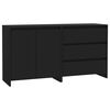 vidaXL Sideboard Set of 2 Black Engineered wood Medium Sideboard