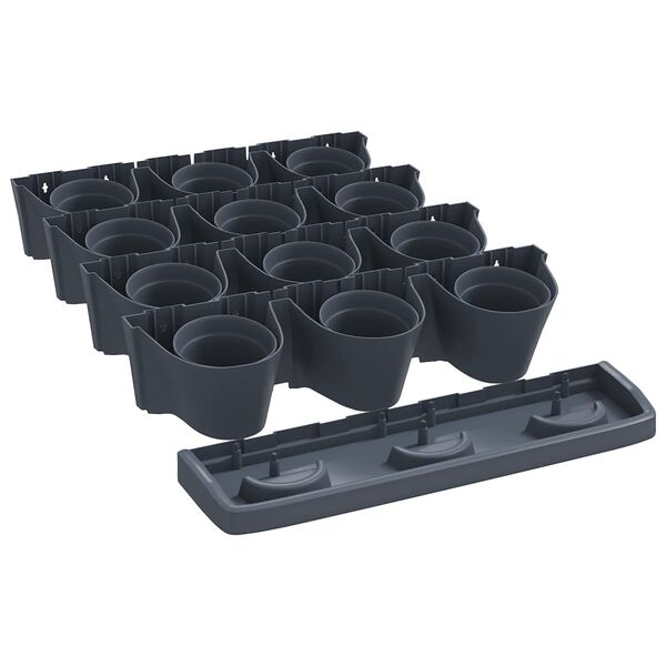 vidaXL Garden Plant Set Anthracite Polypropylene Large