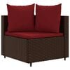 vidaXL Patio Sofa Set Set of 5 Brown PE rattan Modular Garden Sofa Set