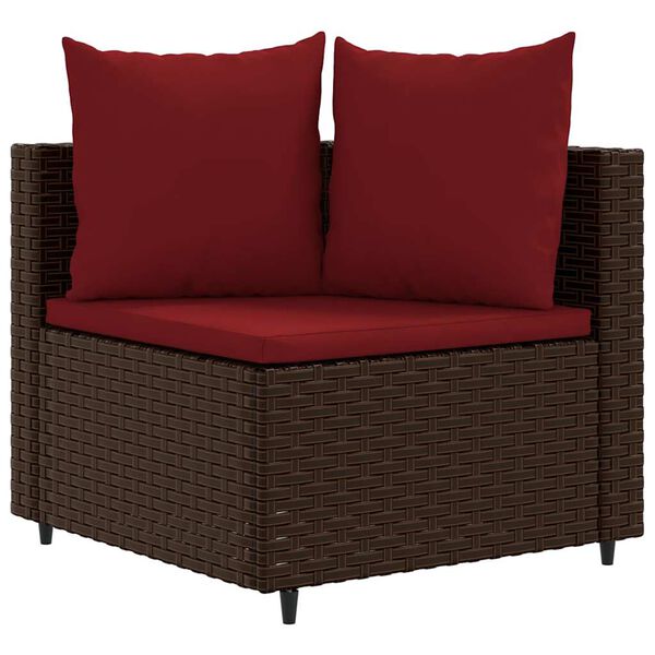 vidaXL Patio Sofa Set Set of 5 Brown PE rattan Modular Garden Sofa Set