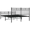 vidaXL Bed Frame Black Powder-coated steel Double Bed Frame