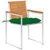 vidaXL Patio Chairs with Cushions 2 pcs Solid Acacia Wood and Steel