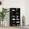vidaXL Shoe Cabinet 2 pcs Black Oak 20.47 x 11.81 x 19.88 in
