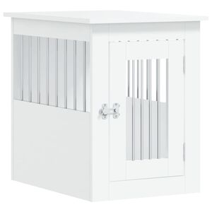vidaXL Dog Crate Furniture White Engineered wood, Steel