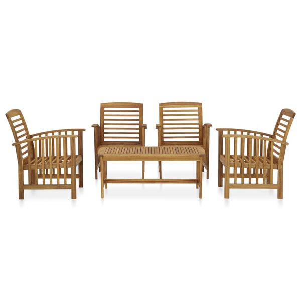 vidaXL Garden Lounge Set Natural Acacia Solid Acacia Wood 5 Piece Set