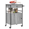 vidaXL Kitchen Trolley Gray Sonoma 22"x16.9"x35.2" Engineered Wood