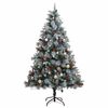 vidaXL Artificial Hinged Christmas Tree 300 LEDs & Ball Set 94.5"