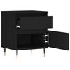 vidaXL Bedside Cabinet Black Engineered wood, Metal 15.7x13.8x19.7 in