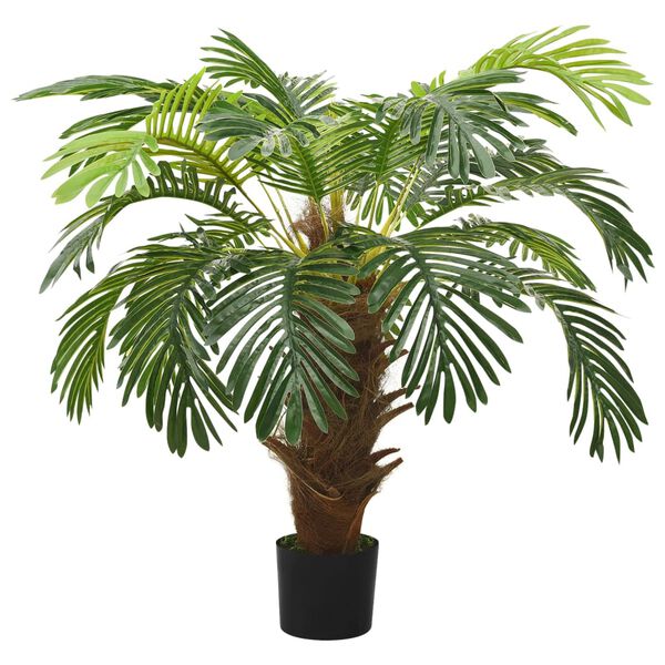 vidaXL Artificial Cycas Palm Green Plastic Medium Decorative Inlays