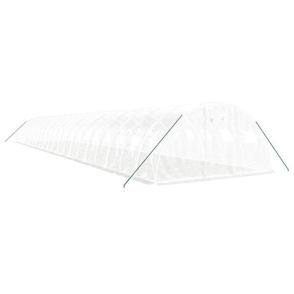 vidaXL Greenhouse White PE (polyethylene), galvanized steel