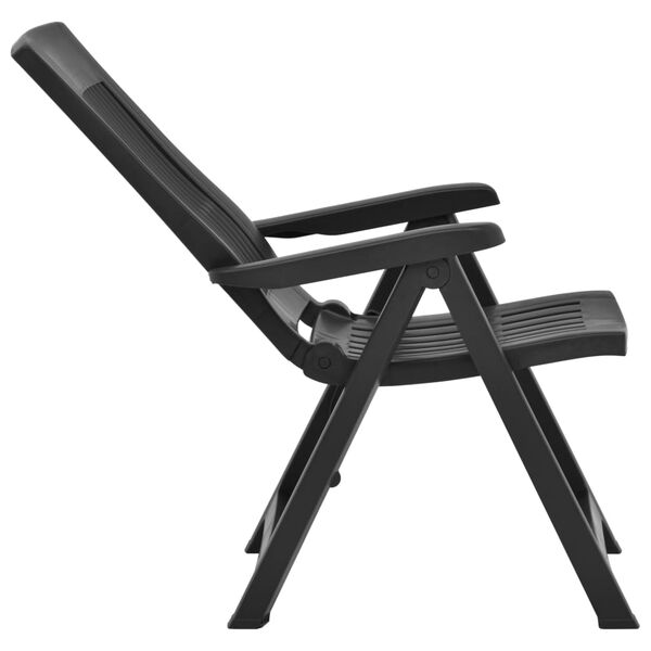 vidaXL Garden Chair Set of 2 Anthracite Plastic Standard Foldable