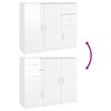 vidaXL Sideboard High gloss white Engineered wood Medium Sideboard