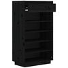 vidaXL Wooden Shoe Cabinet Black Solid pine wood Medium Shoe Cabinet